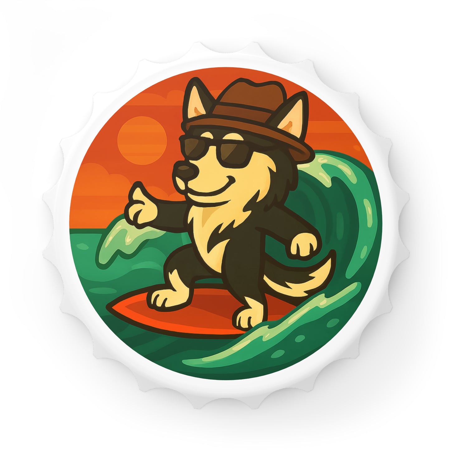 Surfer Husky - Bottle Opener