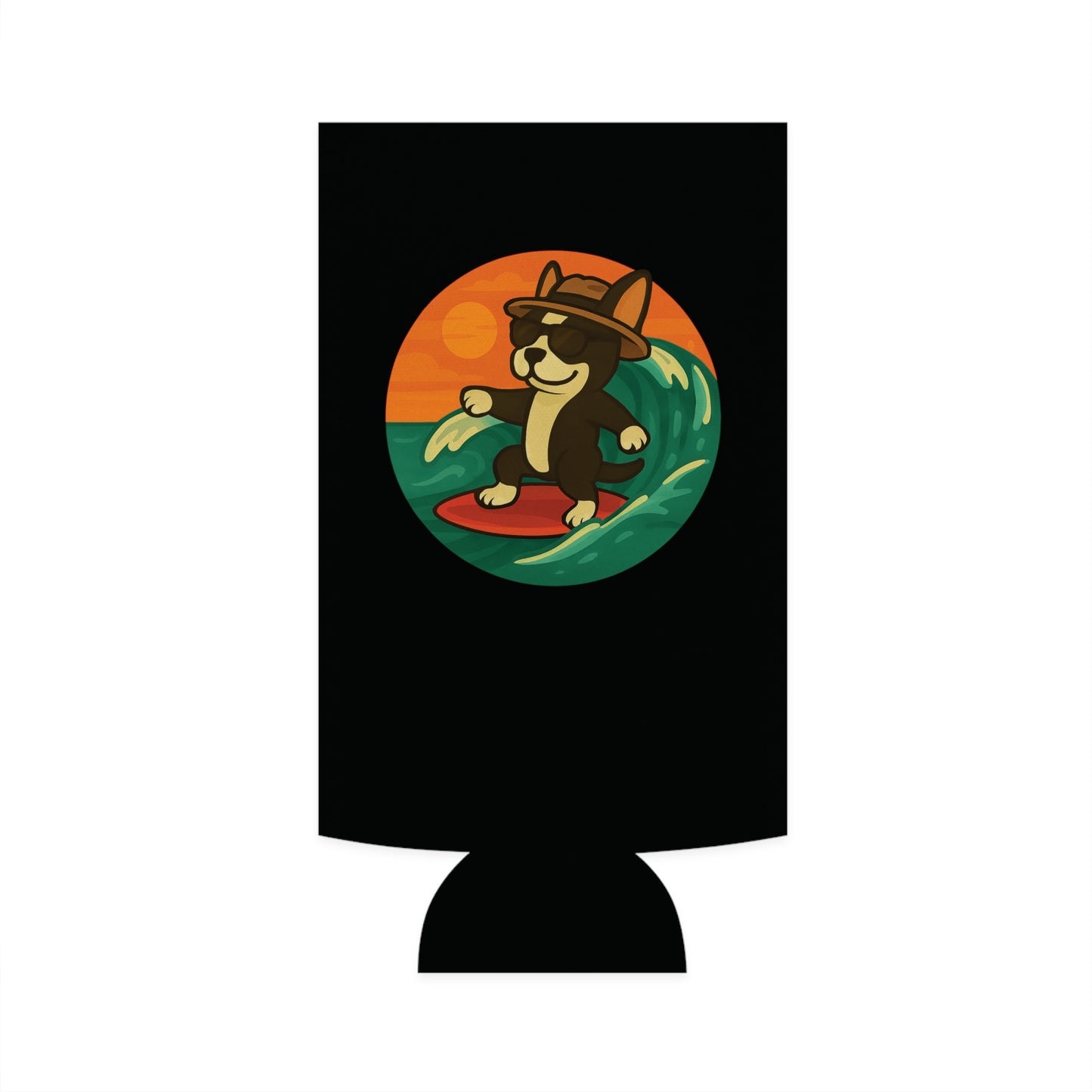 Surfer Boston Terrier - Skinny Koozie