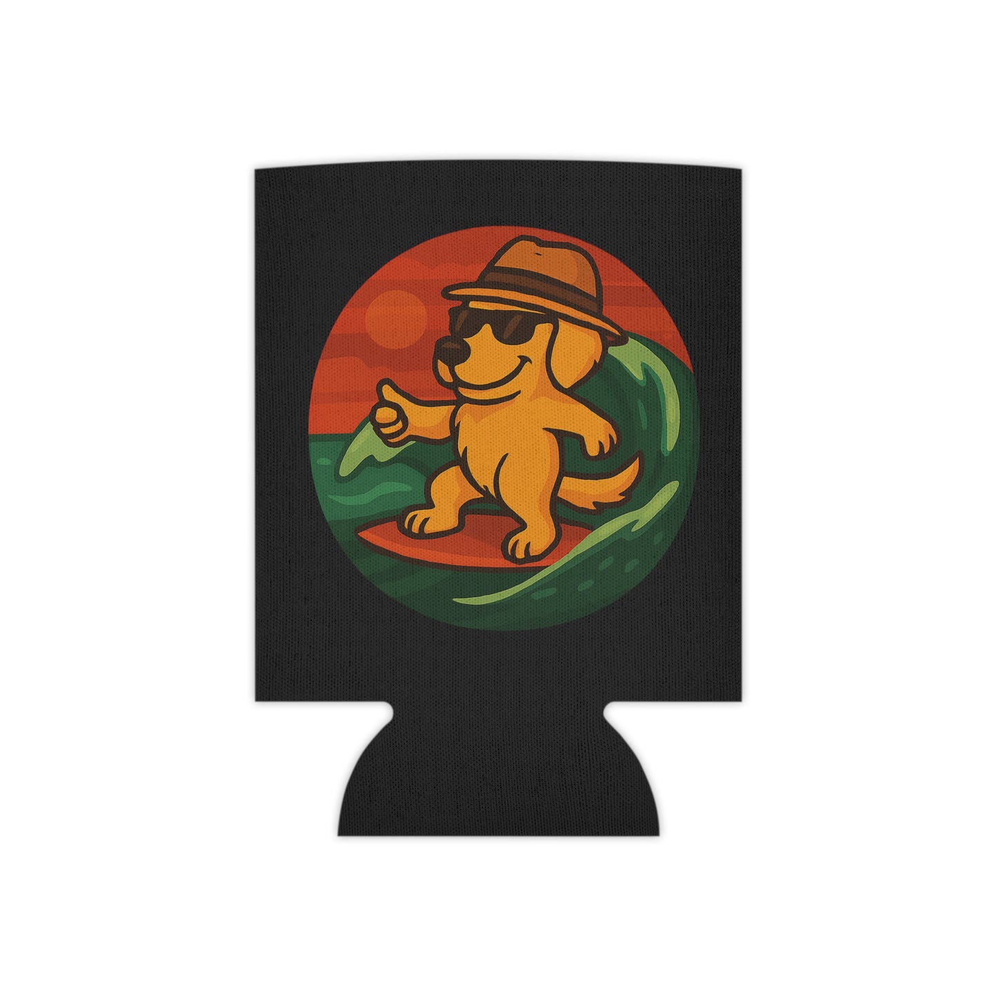 Surfer Golden Retriever - Regular Koozie
