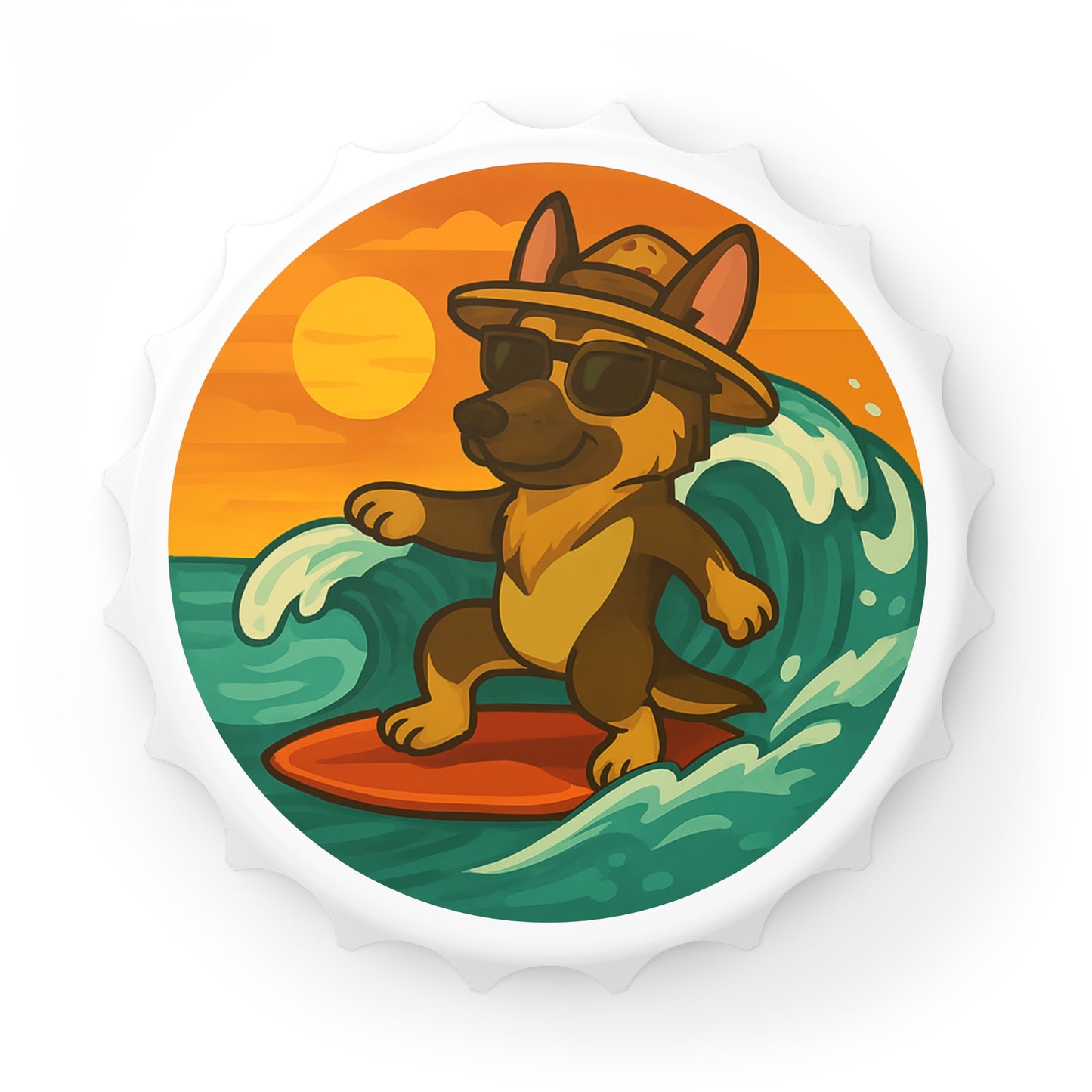 Surfer German Shepherd - Bottle Opener