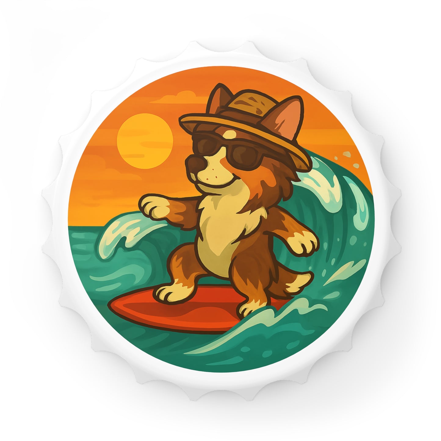 Surfer Australian Shepherd - Bottle Opener