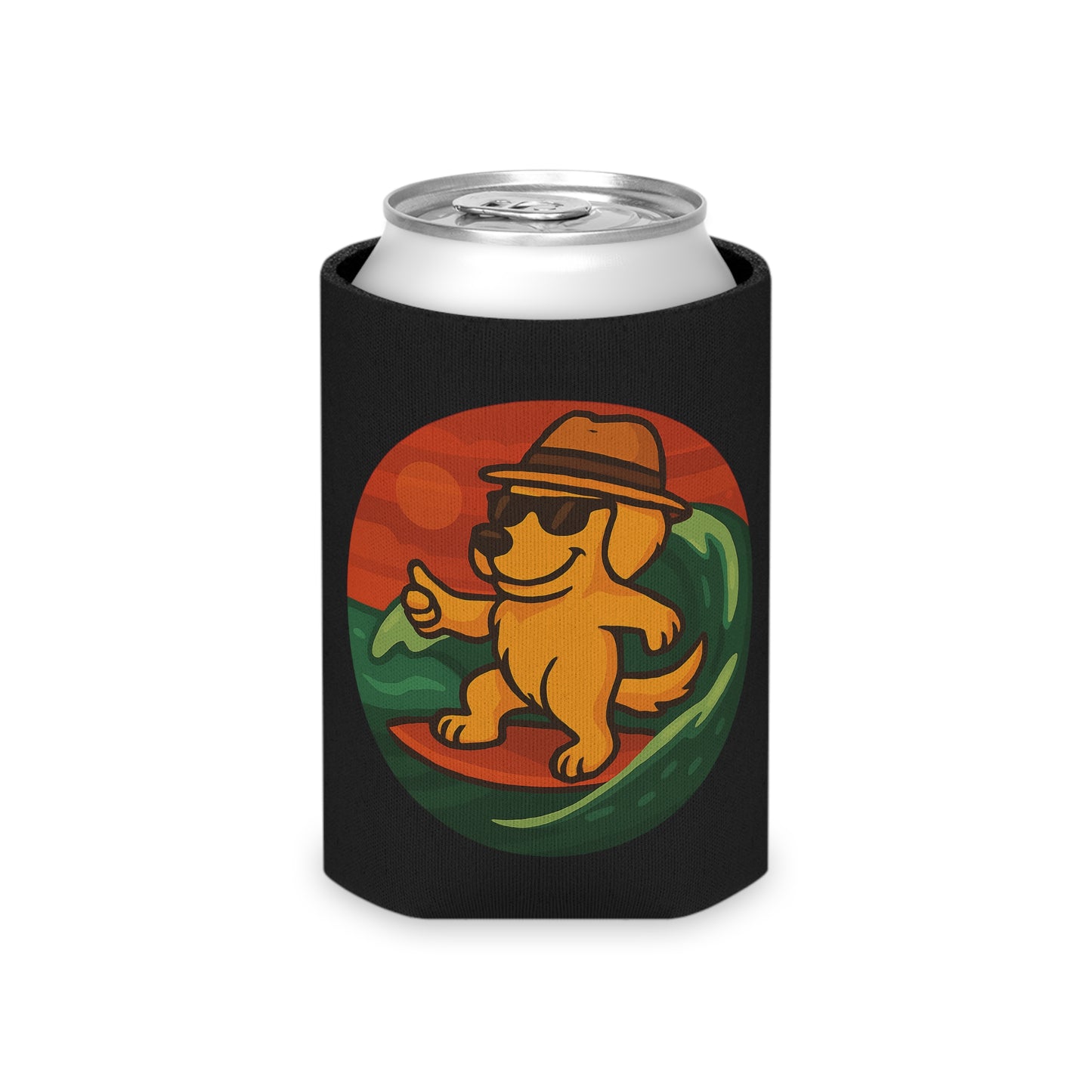 Surfer Golden Retriever - Regular Koozie