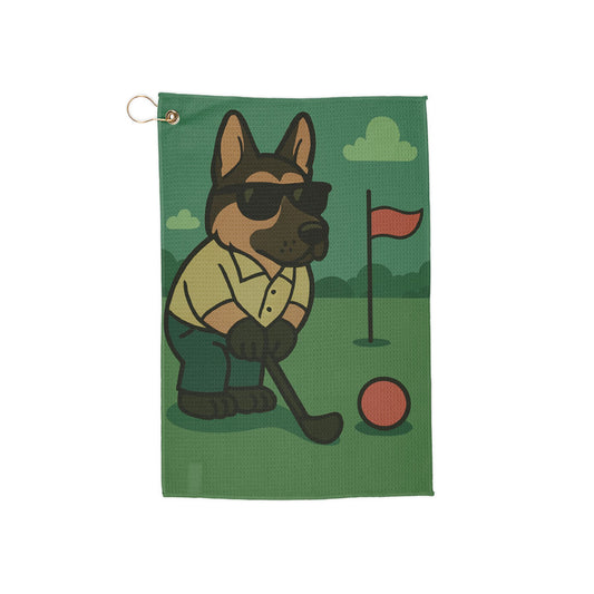 Golfer German Shepherd - Golf Towel
