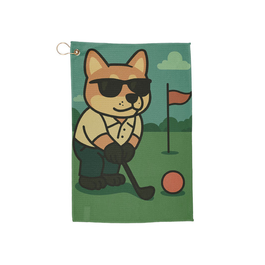 Golfer Shiba Inu - Golf Towel