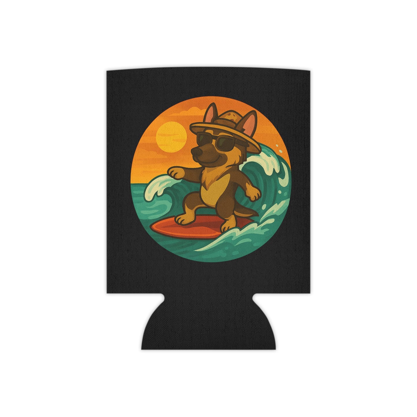 Surfer German Shepherd - Regular Koozie