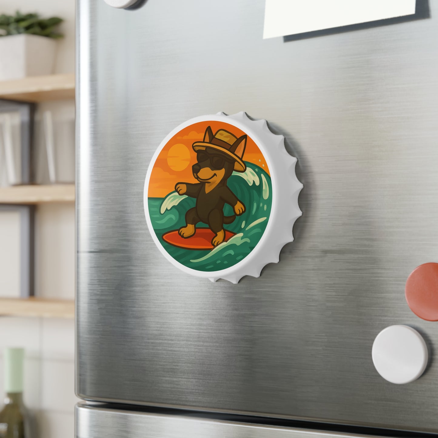 Surfer Dobermann Pinscher - Bottle Opener