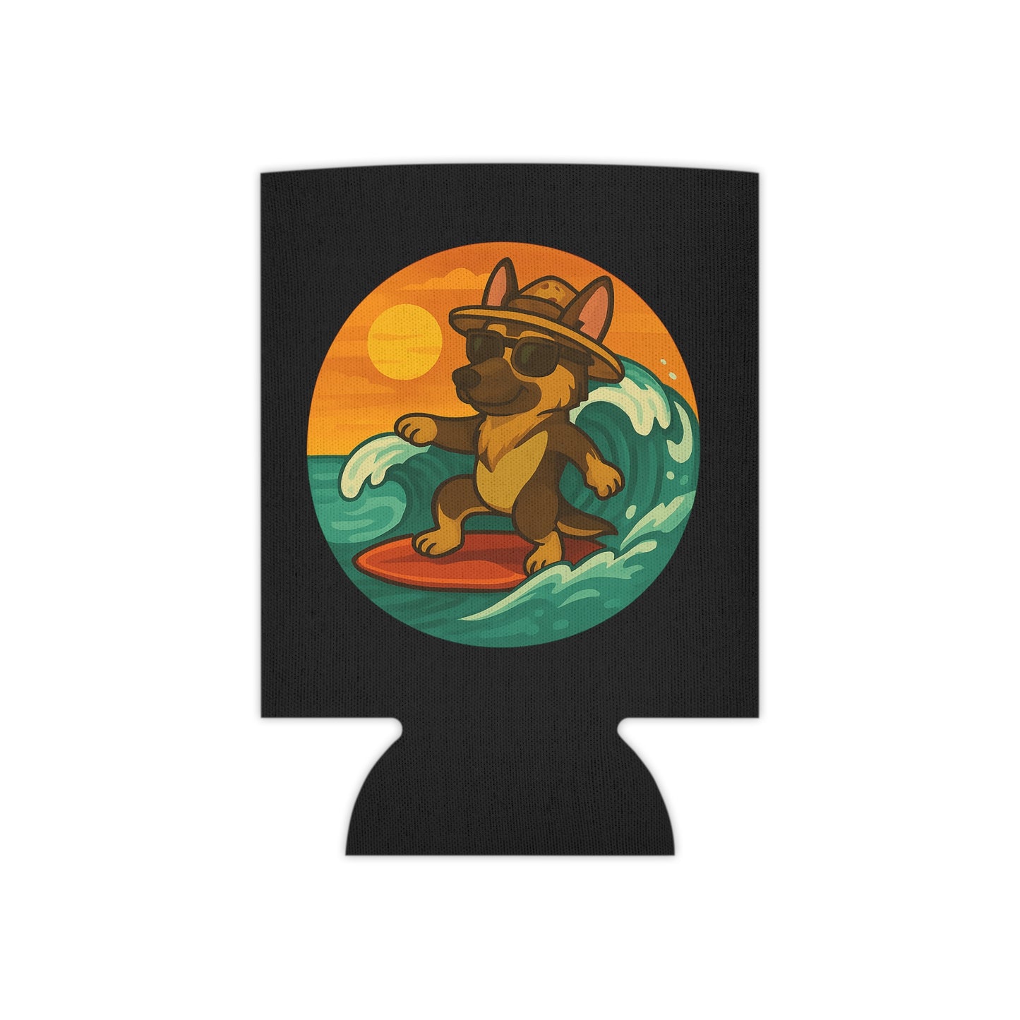 Surfer German Shepherd - Regular Koozie