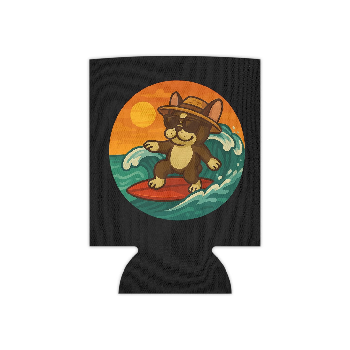 Surfer French Bulldog - Regular Koozie