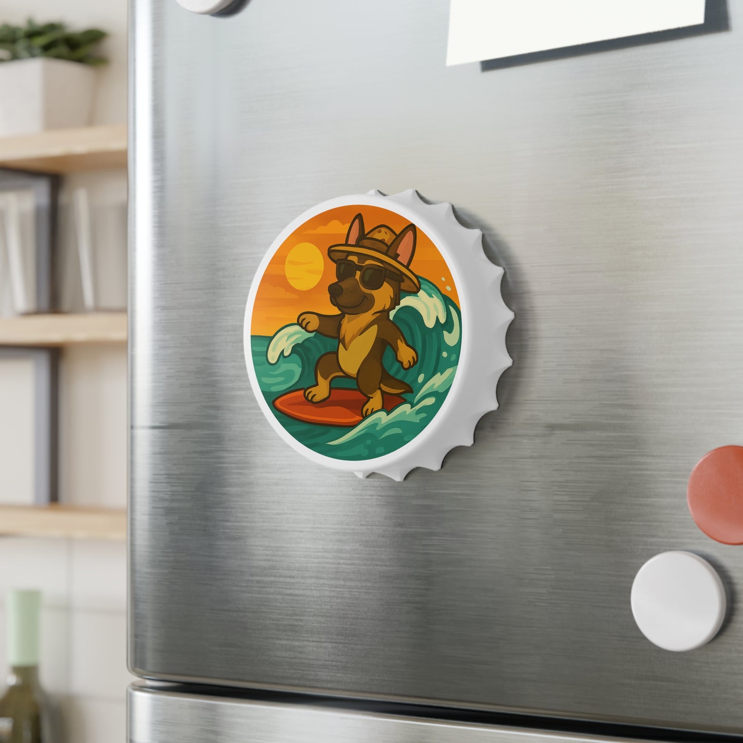 Surfer German Shepherd - Bottle Opener