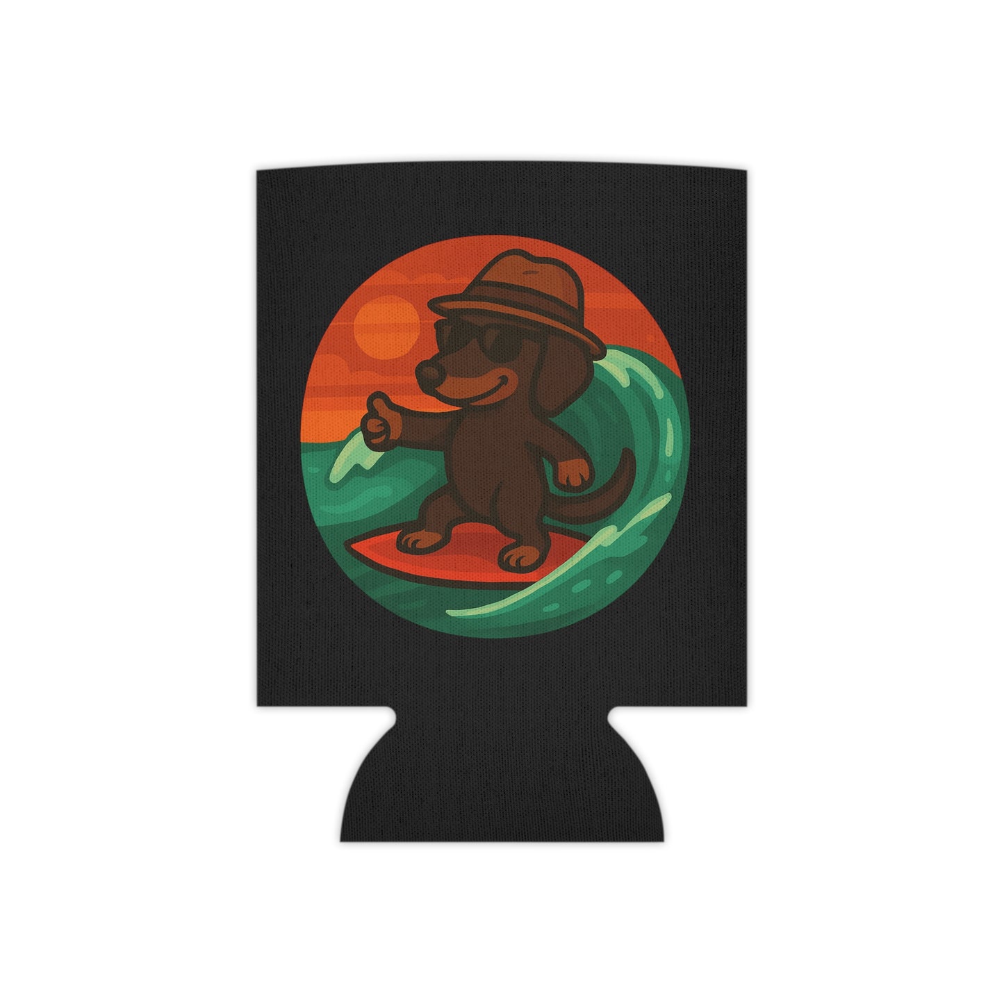 Surfer Dachshund - Regular Koozie