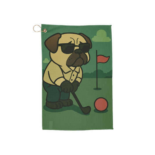 Golfer Pug - Golf Towel
