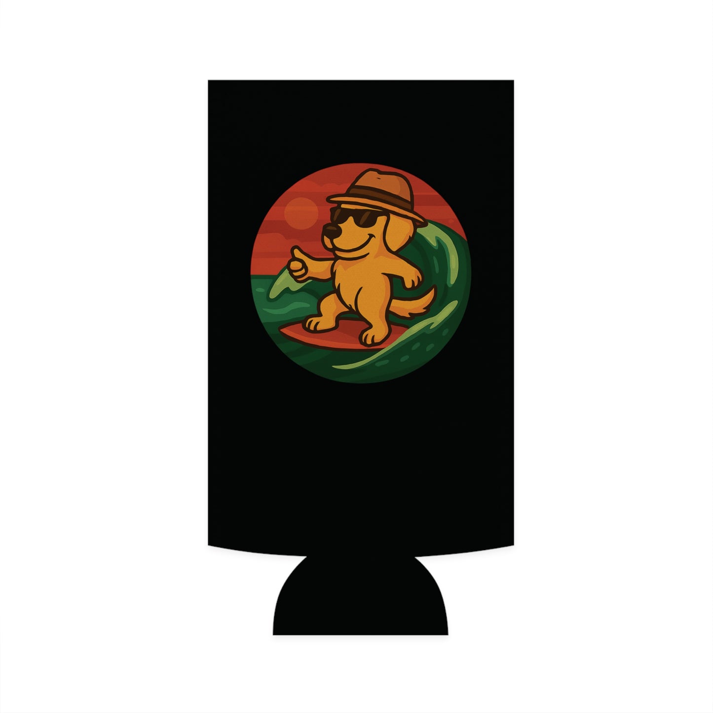Surfer Golden Retriever - Skinny Koozie
