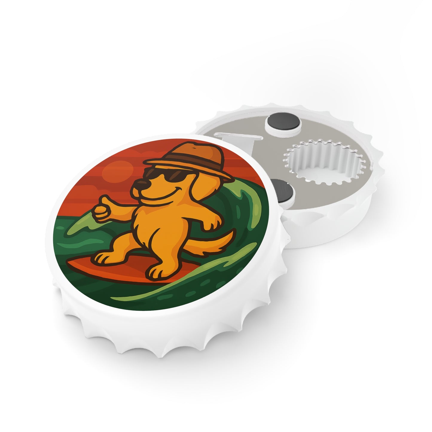 Surfer Golden Retriever - Bottle Opener