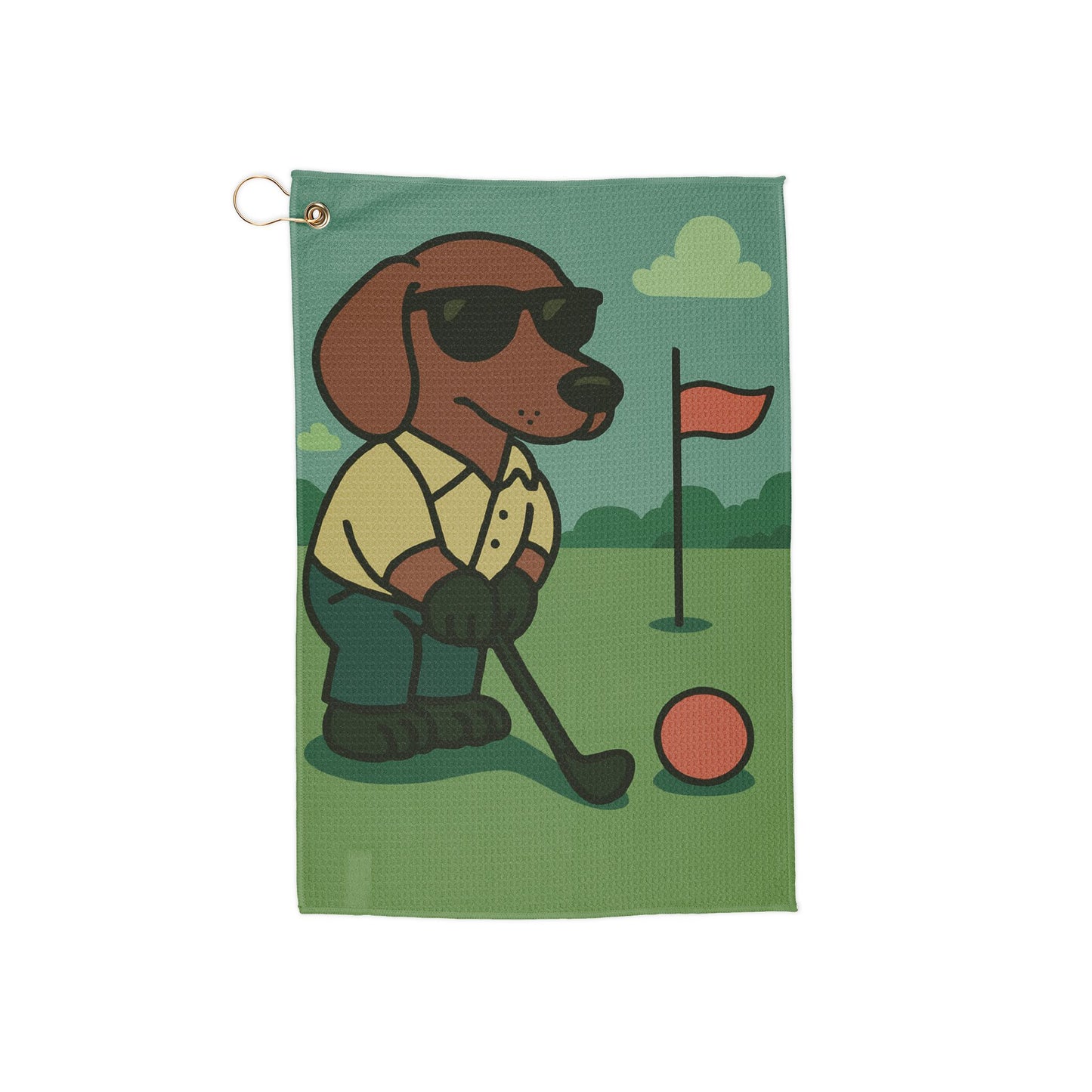 Golfer Dachshund - Golf Towel