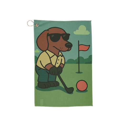 Golfer Dachshund - Golf Towel