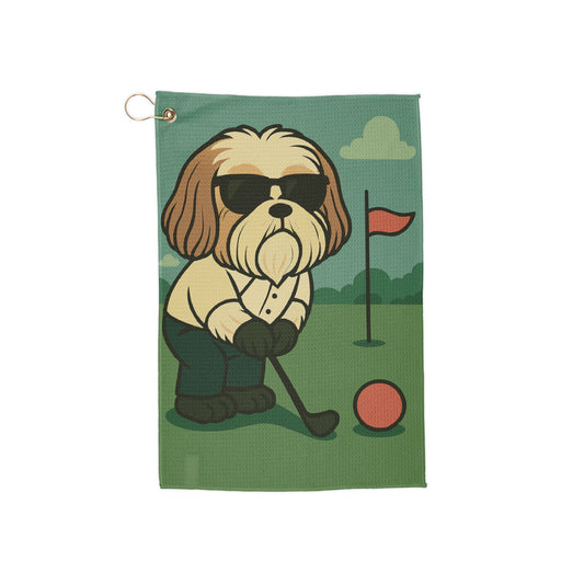 Golfer Shih Tzu - Golf Towel