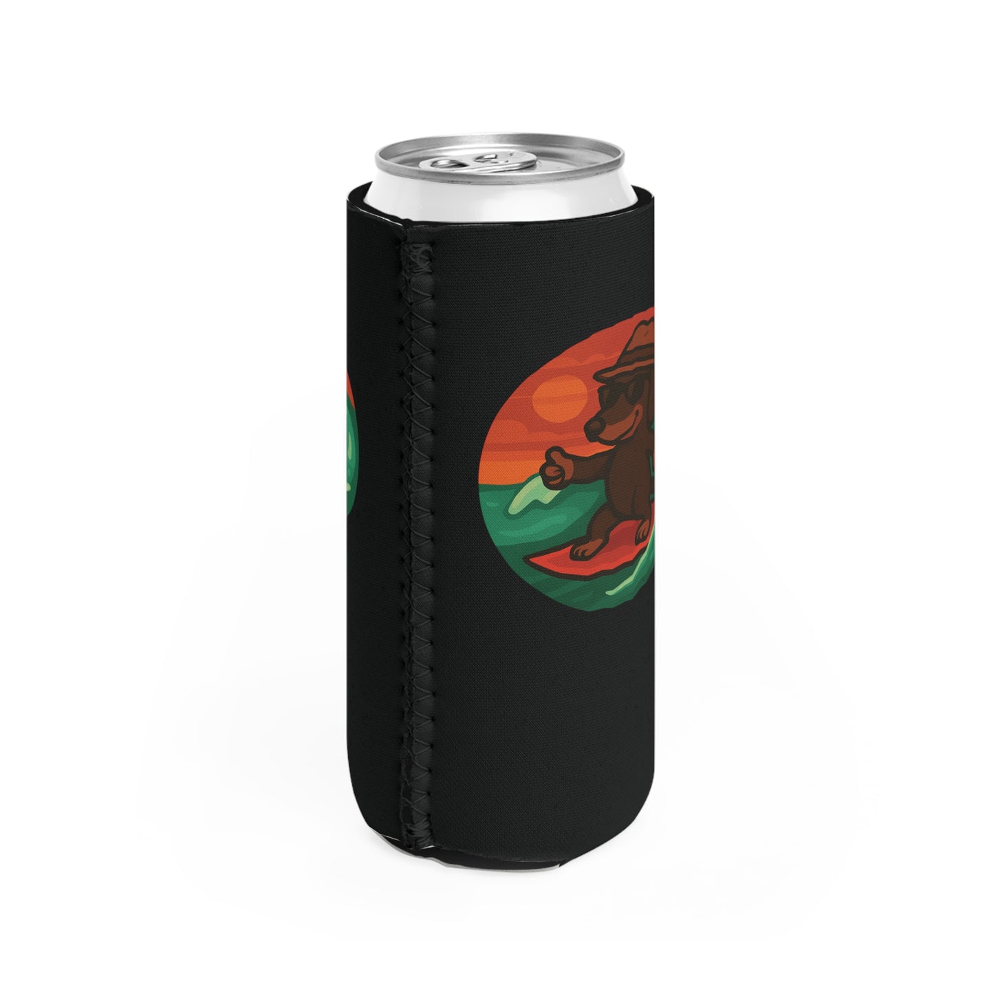 Surfer Dachshund - Skinny Koozie