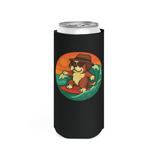Surfer Saint Bernard - Skinny Koozie
