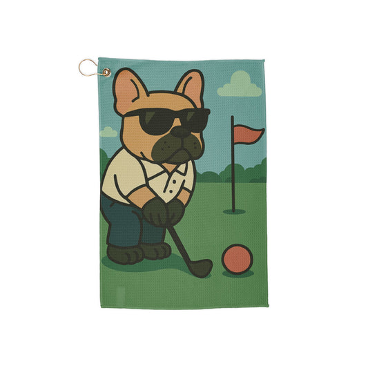 Golfer French Bulldog - Golf Towel