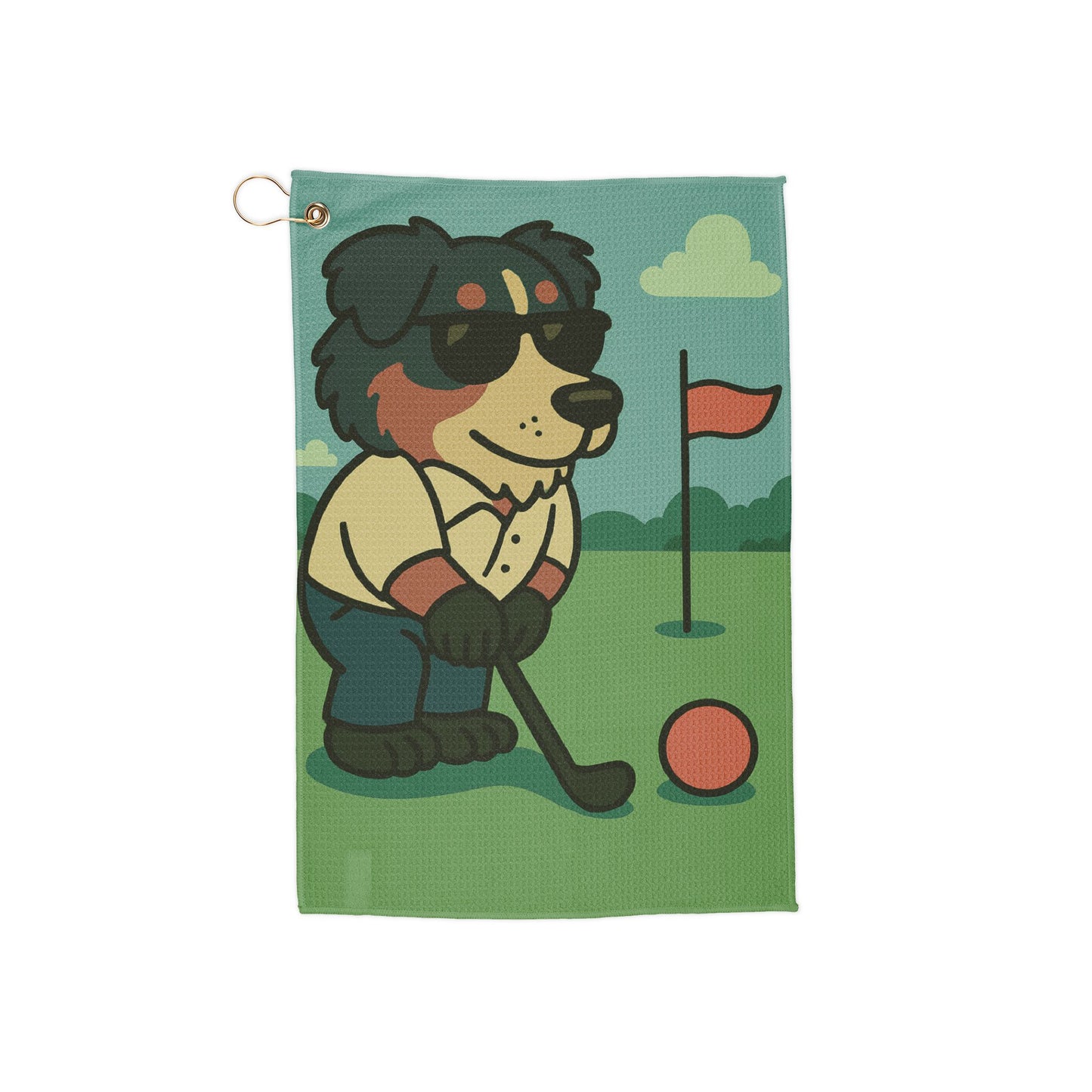 Golfer Australian Shepherd - Golf Towel