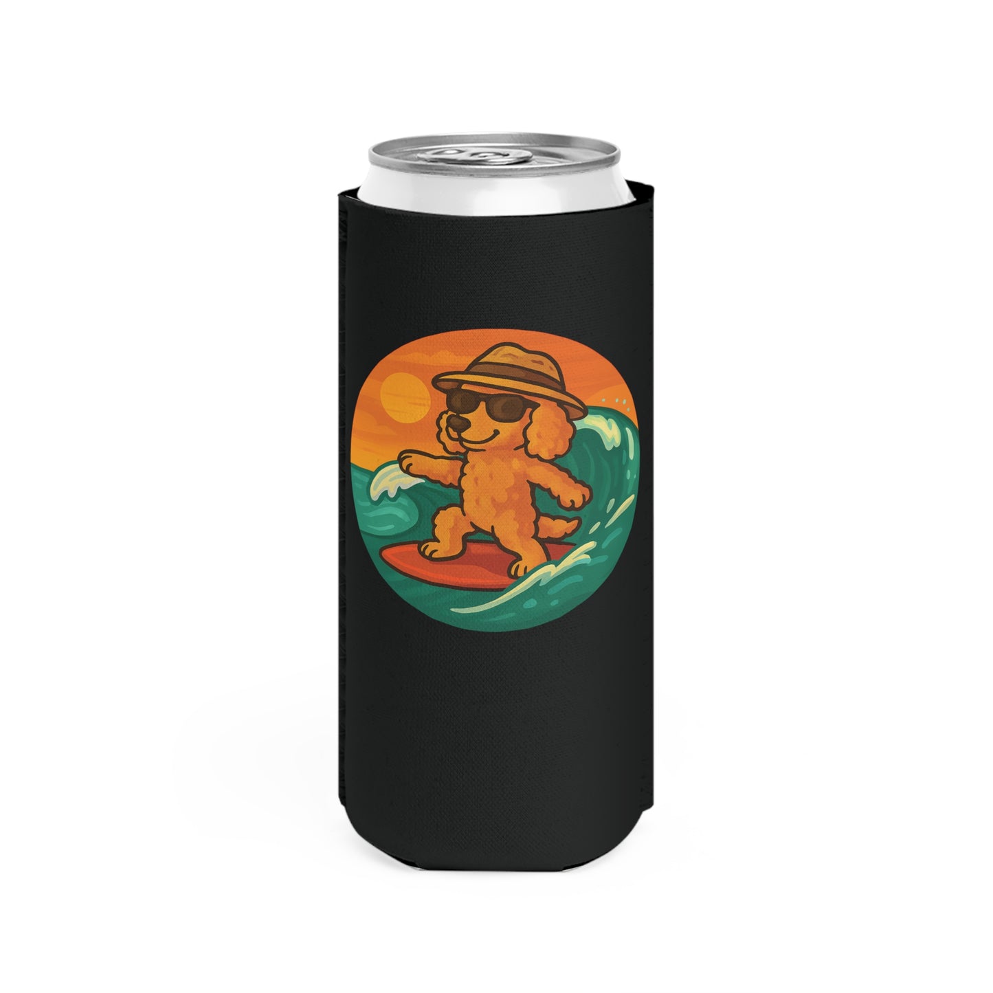 Surfer Poodle - Skinny Koozie