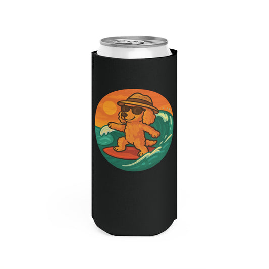 Surfer Poodle - Skinny Koozie