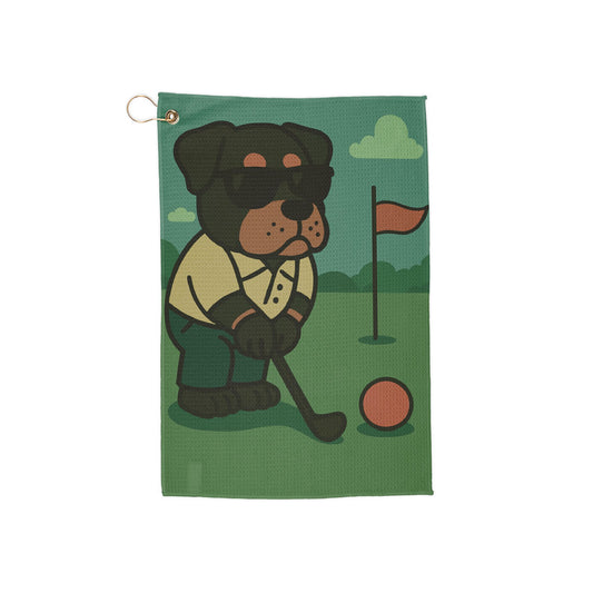 Golfer Rottweiler - Golf Towel