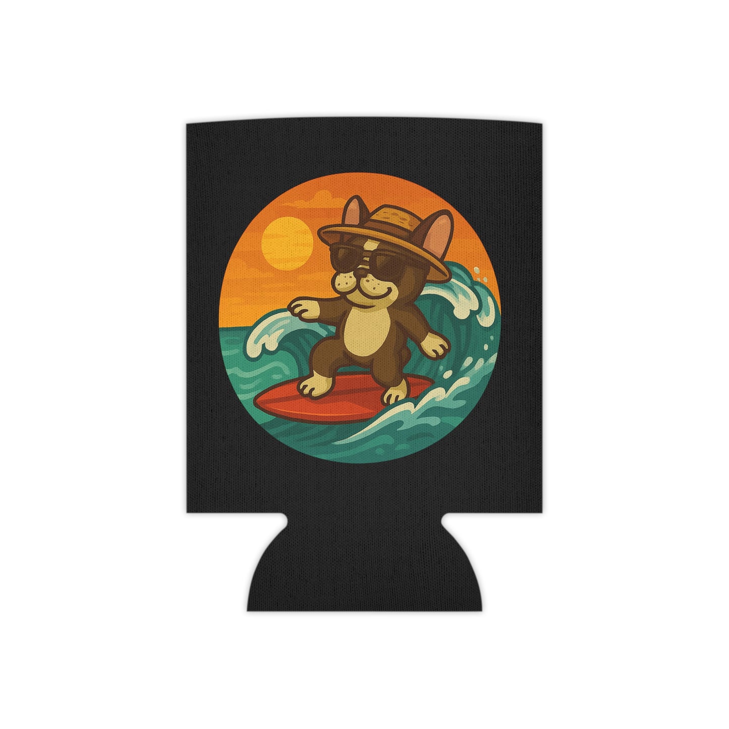 Surfer French Bulldog - Regular Koozie
